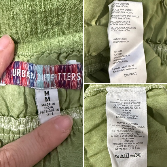 Urban Outfitters Olive Green Courtney Cotton Tie Shoulder Jumpsuit Size Medium - Picture 8 of 8